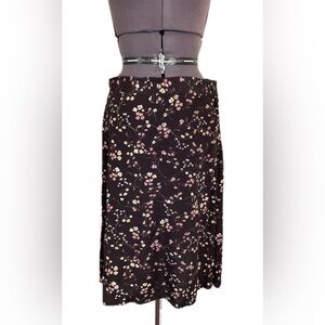 Vintage Y2K Floral Skirt Crepe Ditsy Boho 14 16